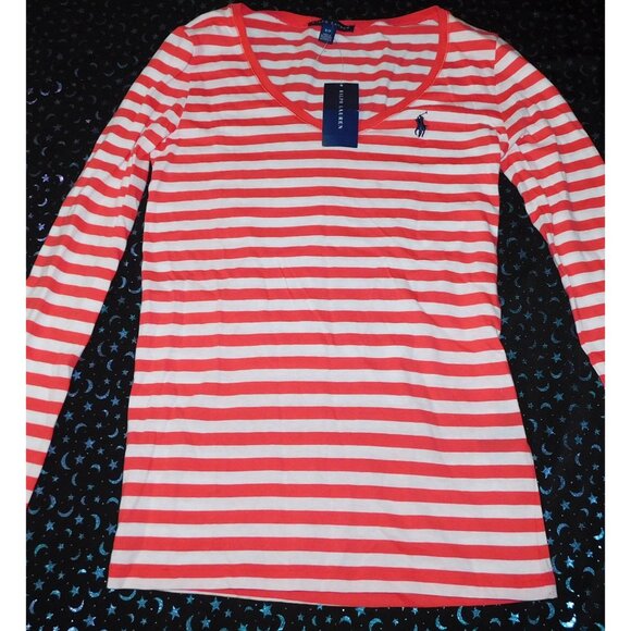 Ralph Lauren Red And White Striped Long Sleeve Shirt - Picture 3 of 6